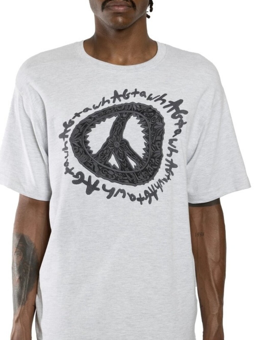 AGTAWH- Men's Light Gray Graphic Peace Sign T-Shirt. NWT Gift